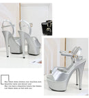 Women’s Modern Platform High Heels – 17cm Thin Heel Pole Dance Sandals, Sexy Mixed‑Color Summer Party & Wedding Shoes (Size 35–43)