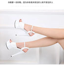 Women’s Modern Platform High Heels – 17cm Thin Heel Pole Dance Sandals, Sexy Mixed‑Color Summer Party & Wedding Shoes (Size 35–43)