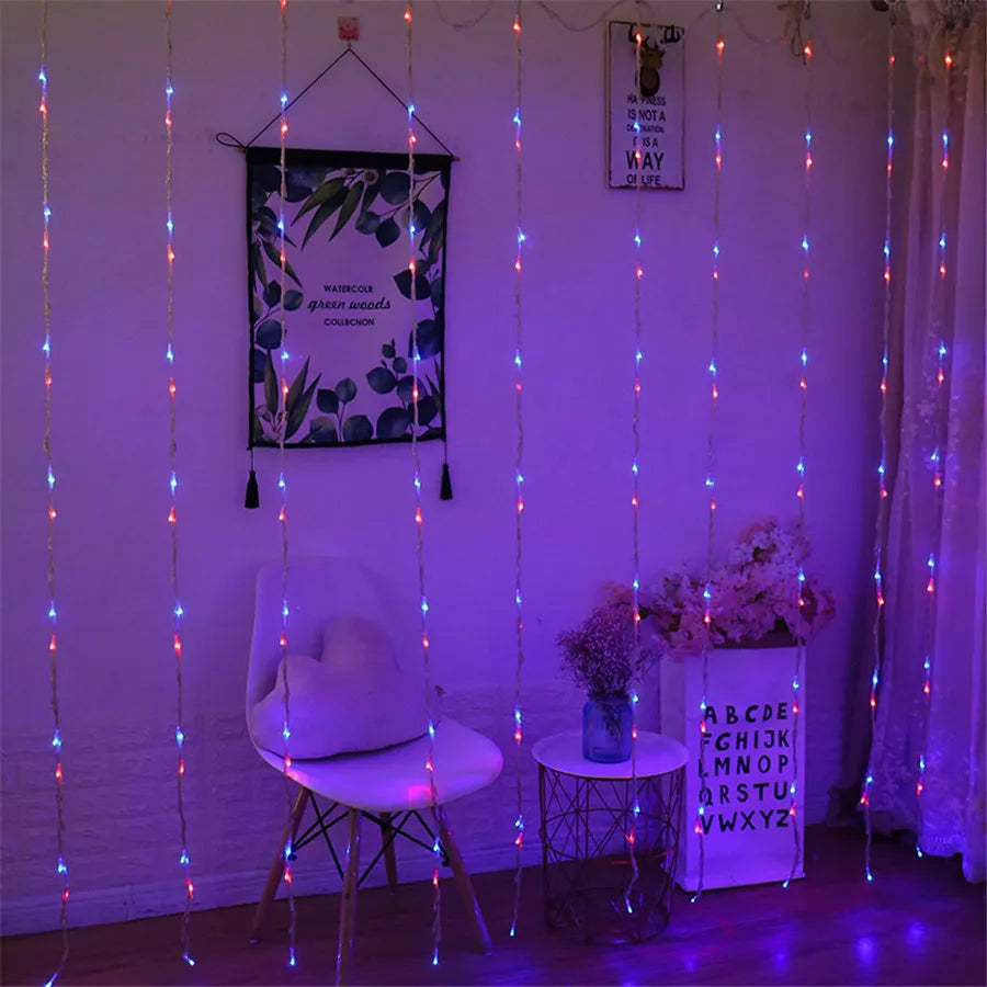 LED Meteor Shower Rain Waterfall Curtain Lights