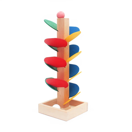 Wooden Blocks Tree Marble Ball Run Track Game