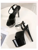 Women’s Modern Platform High Heels – 17cm Thin Heel Pole Dance Sandals, Sexy Mixed‑Color Summer Party & Wedding Shoes (Size 35–43)