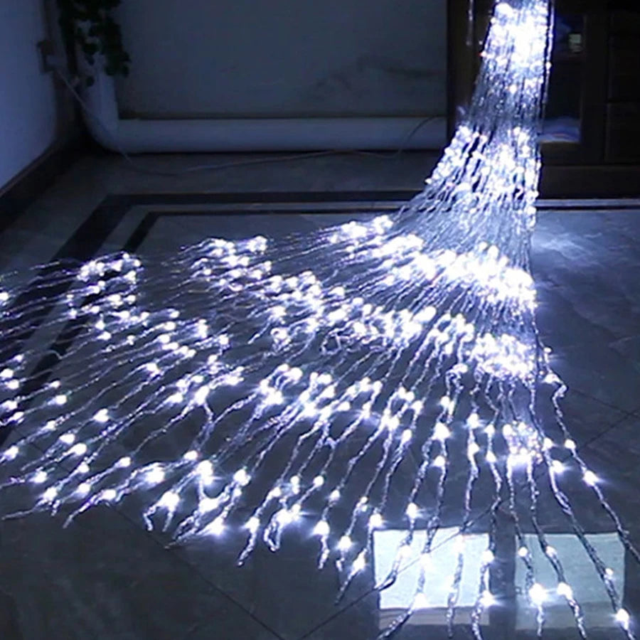 LED Meteor Shower Rain Waterfall Curtain Lights
