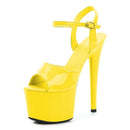 Women’s Modern Platform High Heels – 17cm Thin Heel Pole Dance Sandals, Sexy Mixed‑Color Summer Party & Wedding Shoes (Size 35–43)