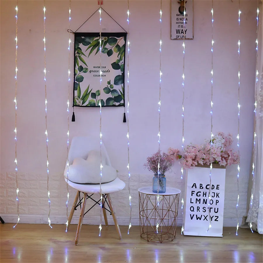 LED Meteor Shower Rain Waterfall Curtain Lights