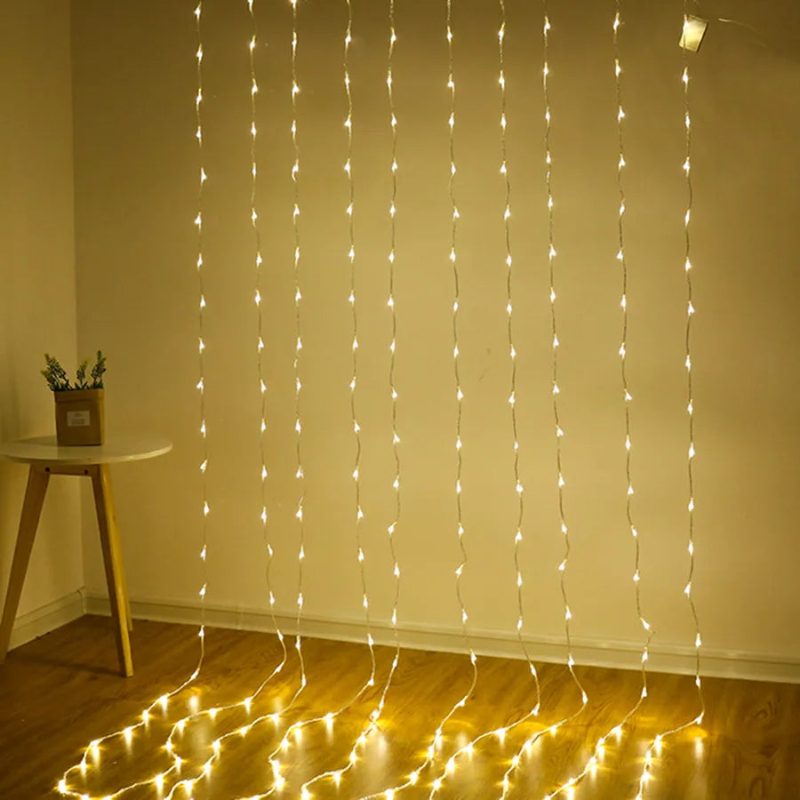 LED Meteor Shower Rain Waterfall Curtain Lights