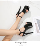 Women’s Modern Platform High Heels – 17cm Thin Heel Pole Dance Sandals, Sexy Mixed‑Color Summer Party & Wedding Shoes (Size 35–43)