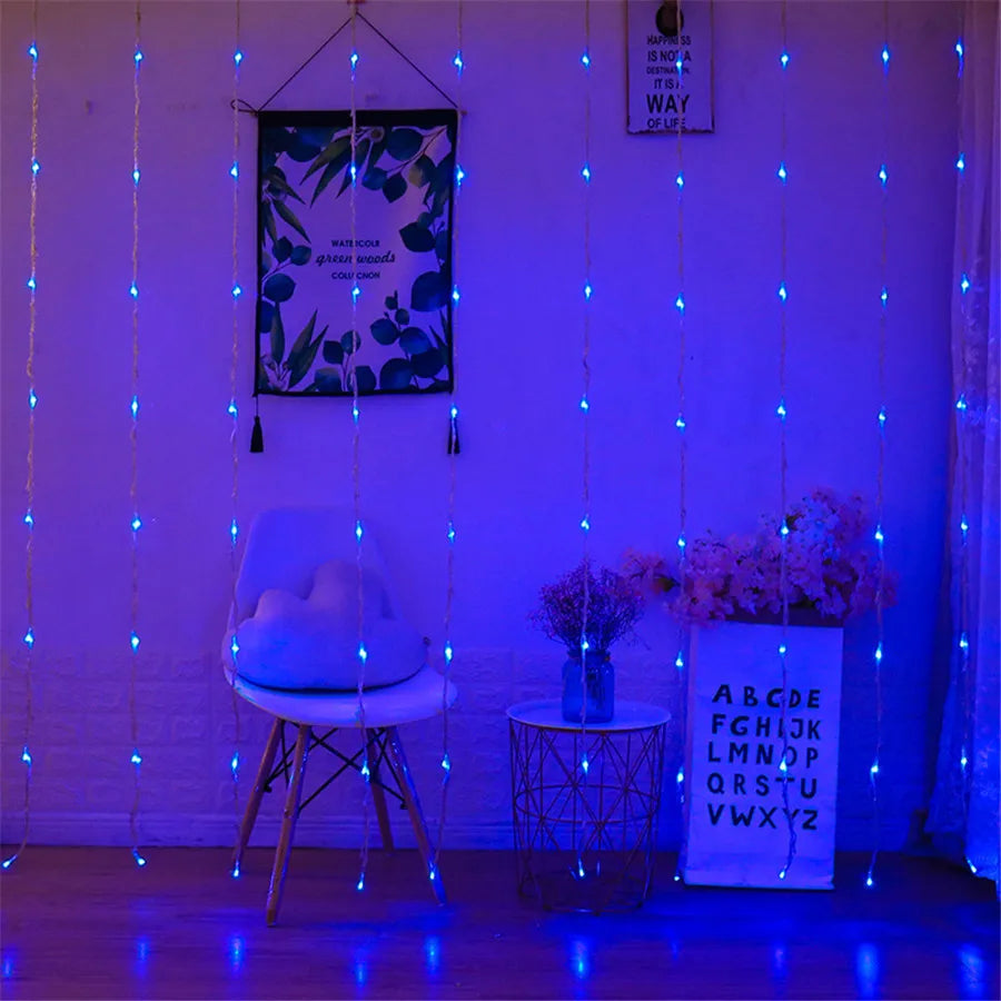 LED Meteor Shower Rain Waterfall Curtain Lights