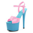 Women’s Modern Platform High Heels – 17cm Thin Heel Pole Dance Sandals, Sexy Mixed‑Color Summer Party & Wedding Shoes (Size 35–43)