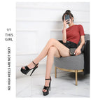 Women’s Modern Platform High Heels – 17cm Thin Heel Pole Dance Sandals, Sexy Mixed‑Color Summer Party & Wedding Shoes (Size 35–43)