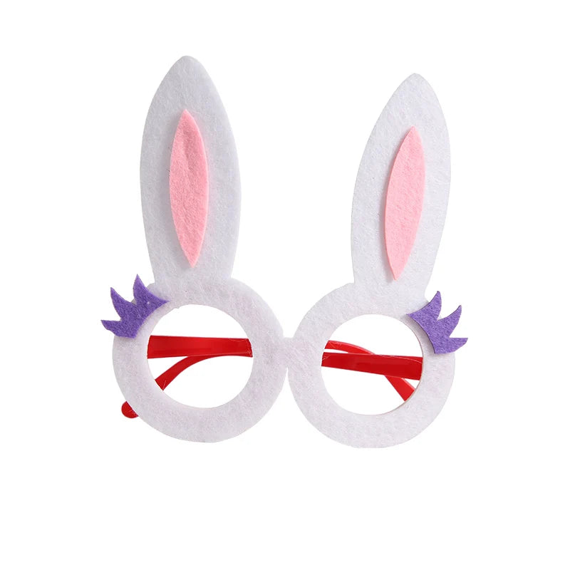 Easter Funny Glasses Props – Kids’ Cartoon Bunny & Eggshell Eyeglass Frames, Non‑Woven Fabric Easter Party Decorations & Gifts