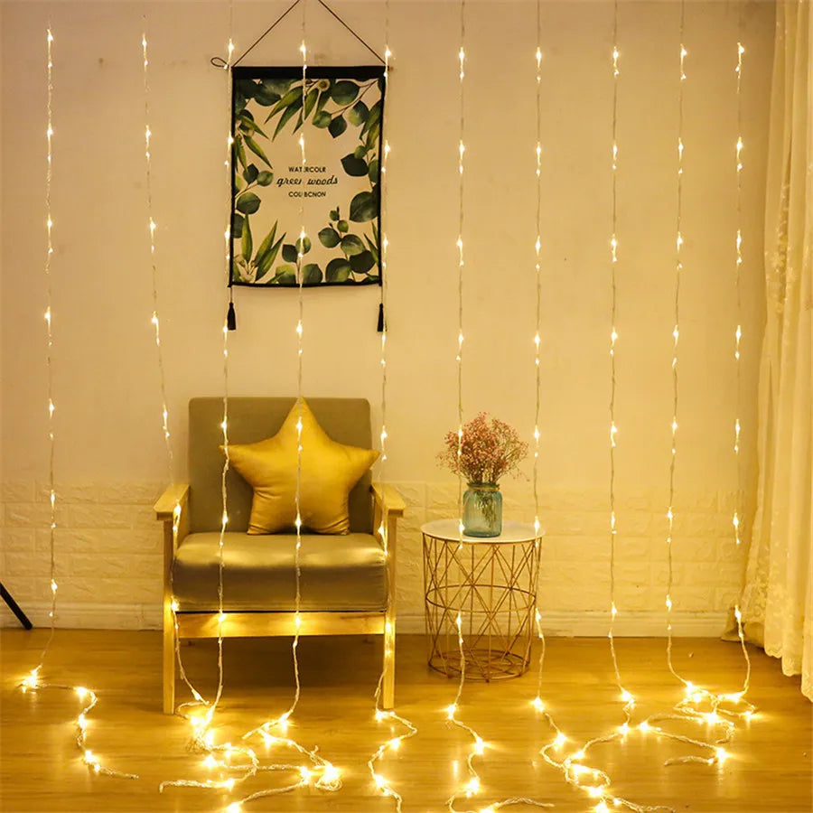 LED Meteor Shower Rain Waterfall Curtain Lights