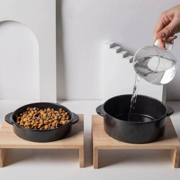 Black Cat Ceramic Pet Bowl