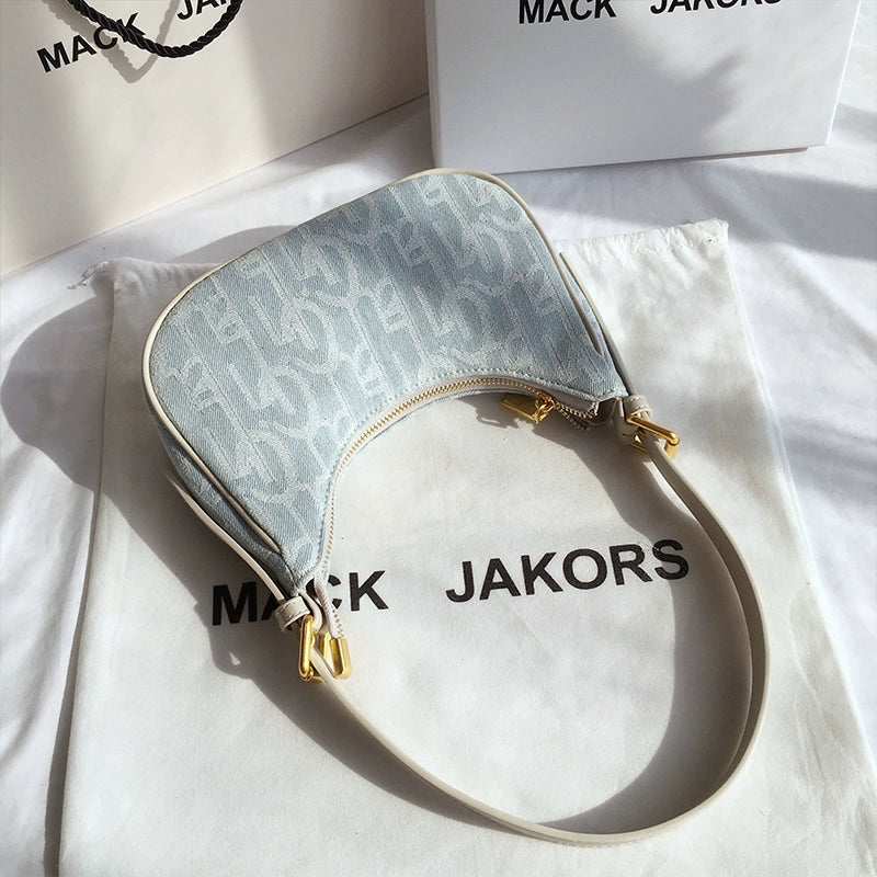 Leather Canvas Underarm Bag
