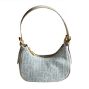 Leather Canvas Underarm Bag