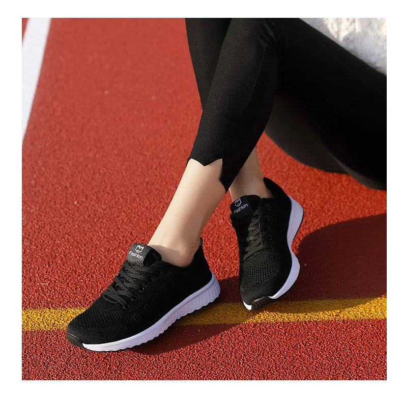 Breathable Mesh Lace-Up Sneakers