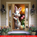 2D Easter Door Casing Banner – Cute Bunny, Easter Egg & Flower Printed Door Frame Decoration for Spring Parties & Holiday Events