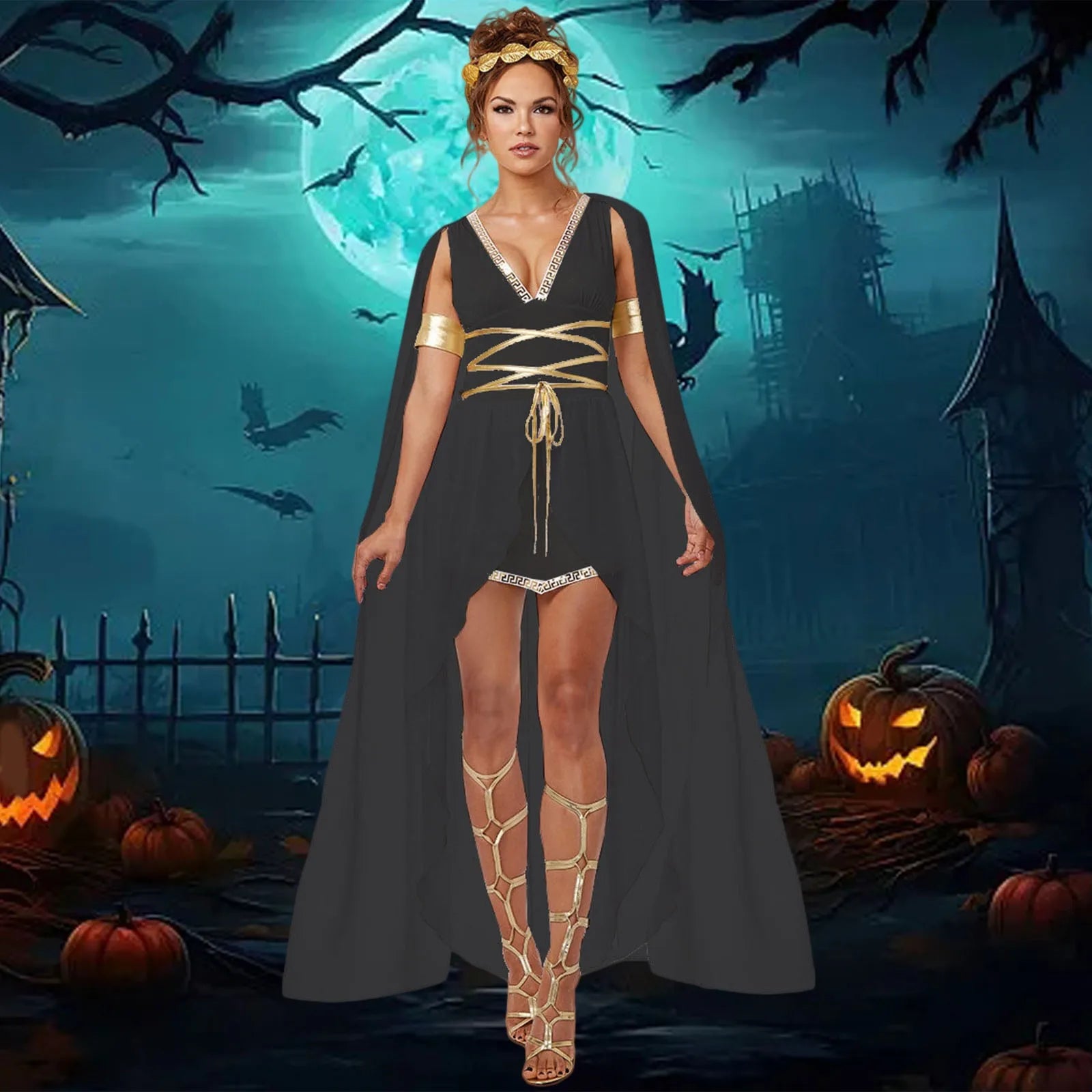 Women’s Greek Goddess Athena Costume | Roman Princess Arabic Robe | Halloween Carnival Cosplay Dress