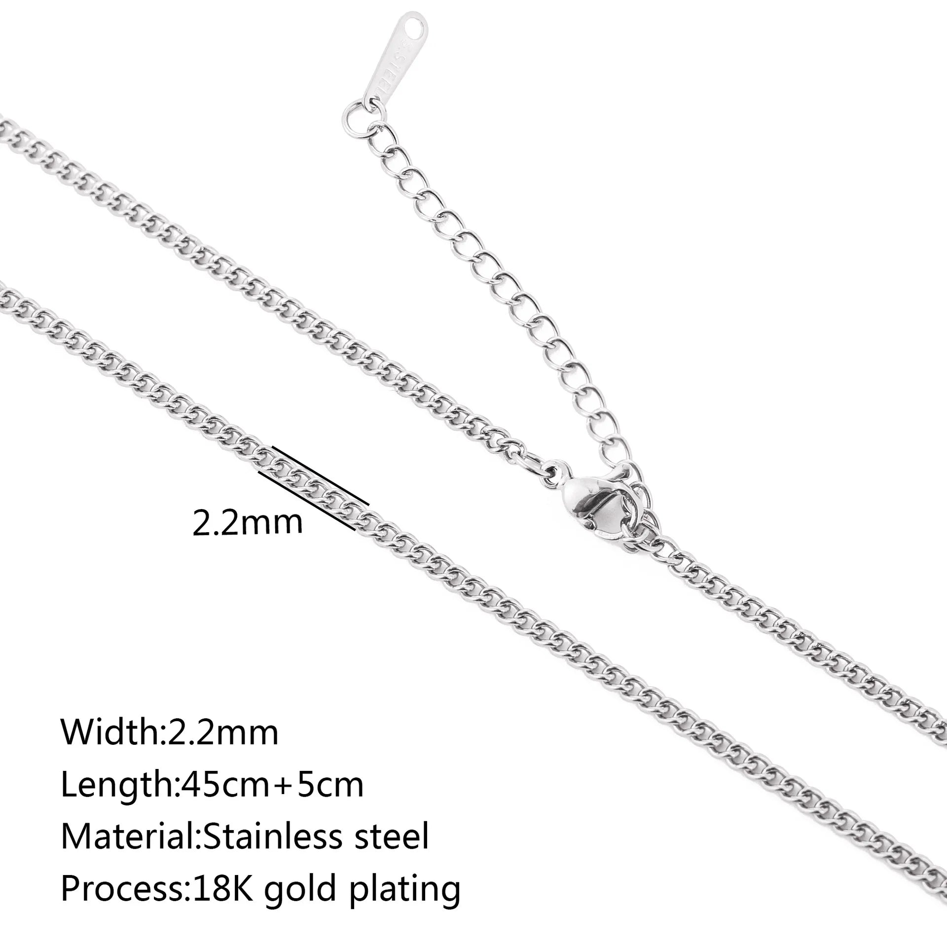 5‑Piece Stainless Steel Chain Necklace Set – Bead, Rope, Cuban, Paperclip & Snake Link Chains for Women, 18K Gold & Steel DIY Jewelry