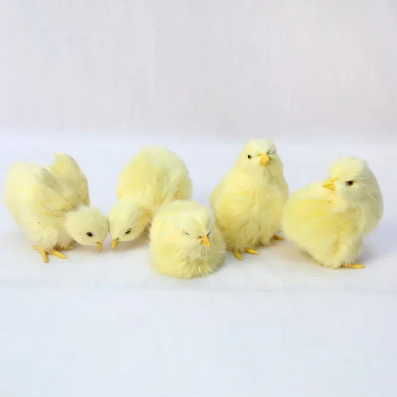 5‑Piece Simulation Baby Chick Set – Lifelike Faux Plush Easter Decorations, Cute Artificial Animal Figurines for Home, Display & Spring Decor