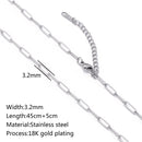5‑Piece Stainless Steel Chain Necklace Set – Bead, Rope, Cuban, Paperclip & Snake Link Chains for Women, 18K Gold & Steel DIY Jewelry