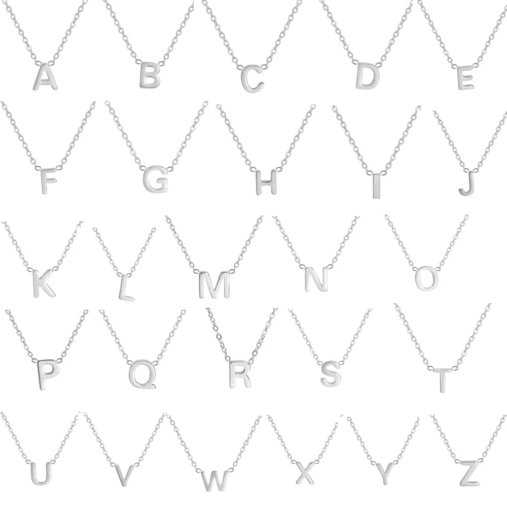 Minimalist Initial Necklace A–Z – Stainless Steel Letter Pendant Choker for Women (Gold & Steel)