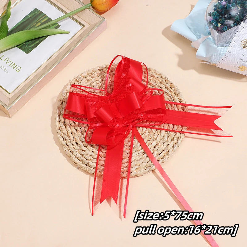 5–50pcs Large Pull Bow Ribbons – 4.5cm / 6.4cm Gift Bows for Presents, Wedding Car Décor, Gift Wrapping & Party Packaging