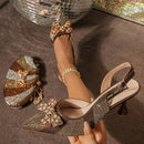 Venus Chan Italian Design Women’s Shoes & Rhinestone Butterfly Bag Set – Bridal Party Heels with Matching Handbag, Elegant Wedding Accessories