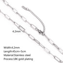 5‑Piece Stainless Steel Chain Necklace Set – Bead, Rope, Cuban, Paperclip & Snake Link Chains for Women, 18K Gold & Steel DIY Jewelry