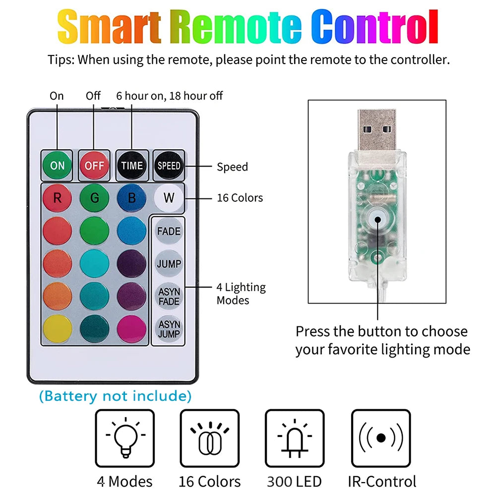 USB LED Fairy Curtain Garland Light