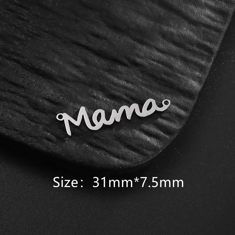 Mama Letter Pendant Necklace – Stainless Steel Non‑Fading Choker Chain for Women, Mother’s Day Jewelry Gift, Gold & Steel