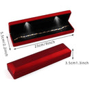 LED Light Necklace Gift Box – Velvet Square Jewelry Case for Engagement, Proposal, Pendant & Bracelet Presentation