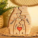Personalized Wooden Bear Family Puzzle – Custom Name Engraved Home Decor, Heartwarming Gift for Mom, Baby, Couples & Holidays