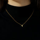 Minimalist Initial Necklace A–Z – Stainless Steel Letter Pendant Choker for Women (Gold & Steel)