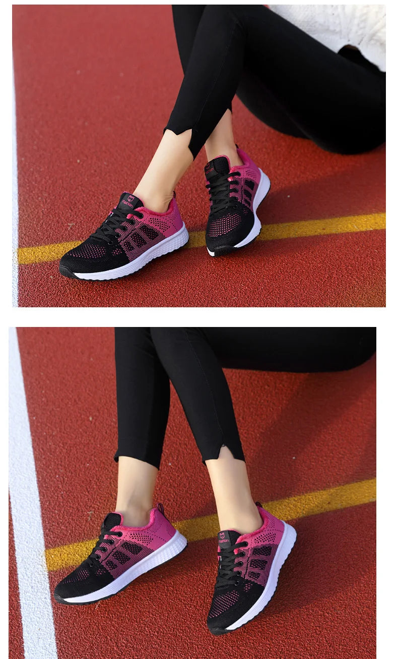 Breathable Mesh Lace-Up Sneakers