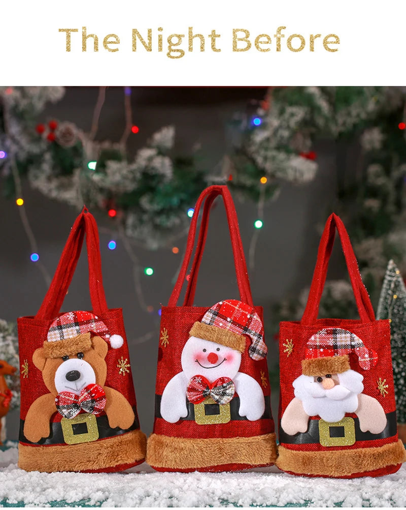 Christmas Linen Gift Bags