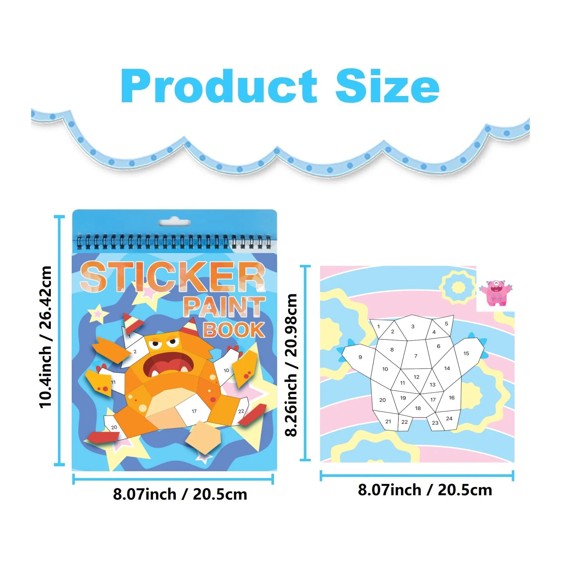 Sticker by Number Book for Kids Ages 4–8 | Animal Craft Activity Book | Travel Busy Toy