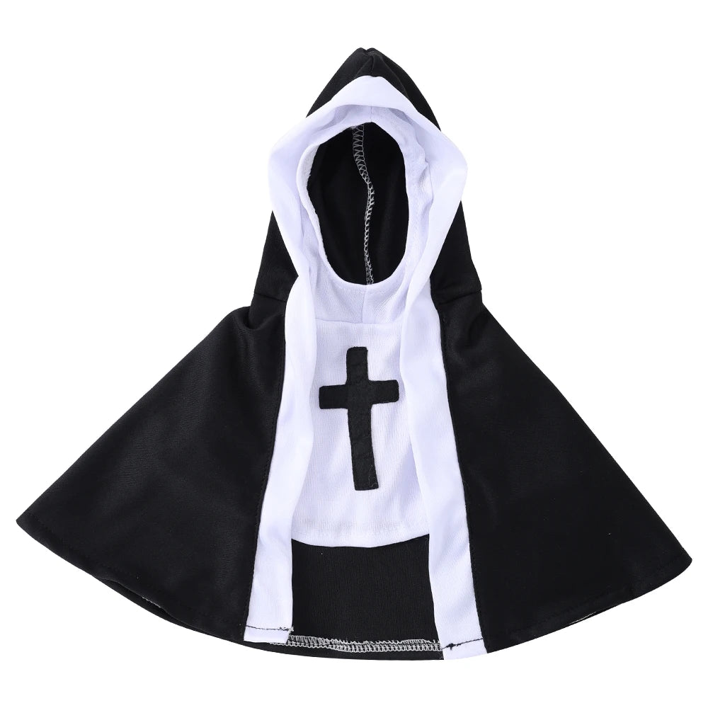 Funny Halloween Cat & Dog Nun Costume | Jesus Cross Cosplay Outfit for Small, Medium & Large Pets