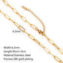 5‑Piece Stainless Steel Chain Necklace Set – Bead, Rope, Cuban, Paperclip & Snake Link Chains for Women, 18K Gold & Steel DIY Jewelry