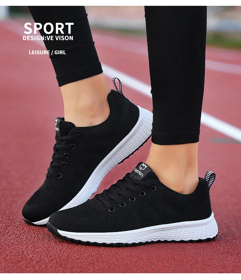 Breathable Mesh Lace-Up Sneakers