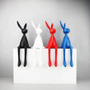 45cm Light Luxury Rabbit Sculpture – Nordic Resin Sitting Bunny Ornament for Living Room, Foyer & Tabletop Home Decor (Blue/White/Black)