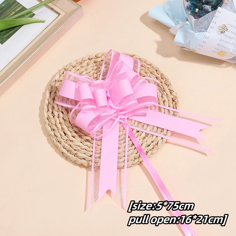 5–50pcs Large Pull Bow Ribbons – 4.5cm / 6.4cm Gift Bows for Presents, Wedding Car Décor, Gift Wrapping & Party Packaging