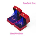 LED Light Necklace Gift Box – Velvet Square Jewelry Case for Engagement, Proposal, Pendant & Bracelet Presentation