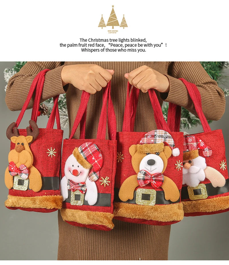 Christmas Linen Gift Bags