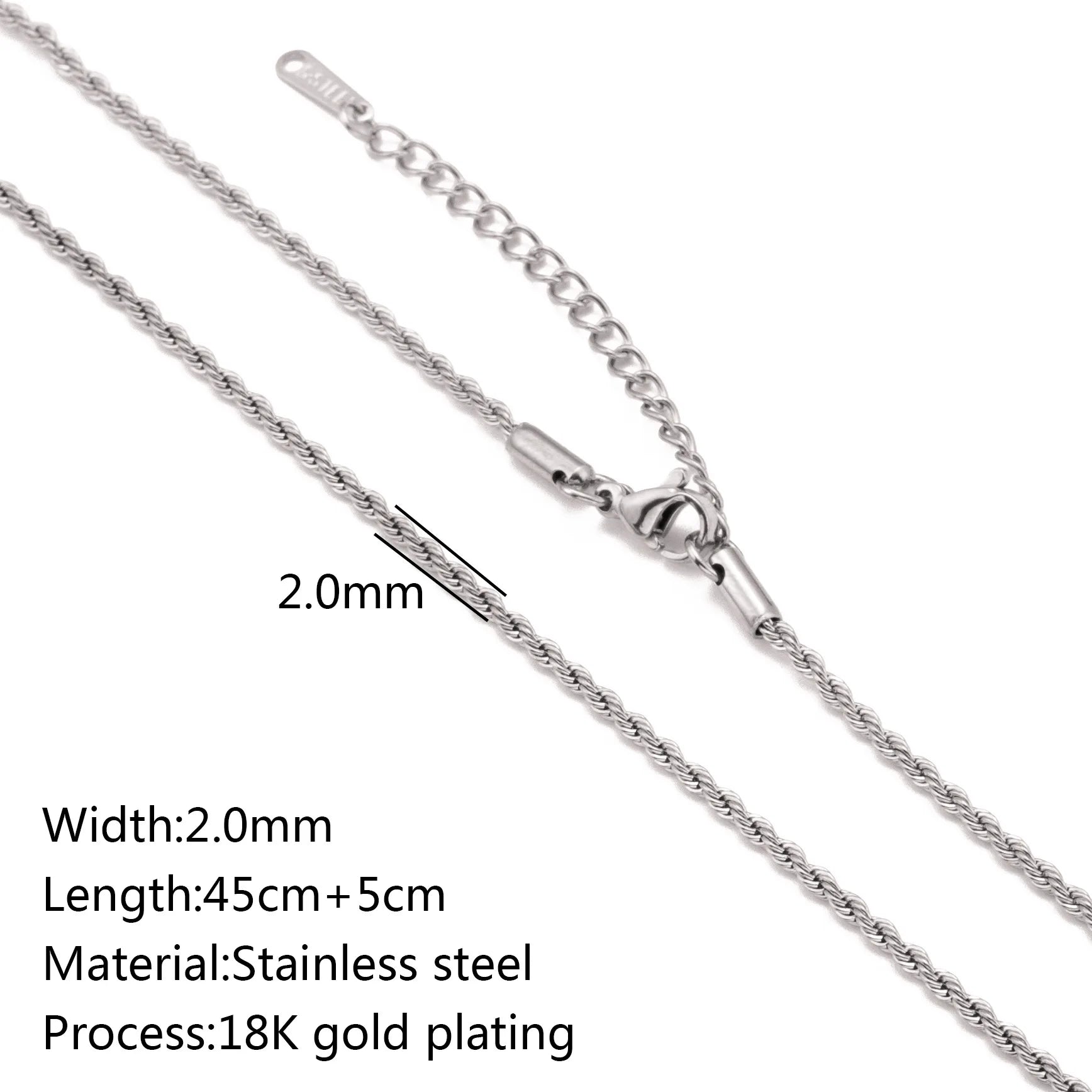 5‑Piece Stainless Steel Chain Necklace Set – Bead, Rope, Cuban, Paperclip & Snake Link Chains for Women, 18K Gold & Steel DIY Jewelry