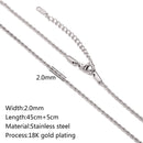 5‑Piece Stainless Steel Chain Necklace Set – Bead, Rope, Cuban, Paperclip & Snake Link Chains for Women, 18K Gold & Steel DIY Jewelry