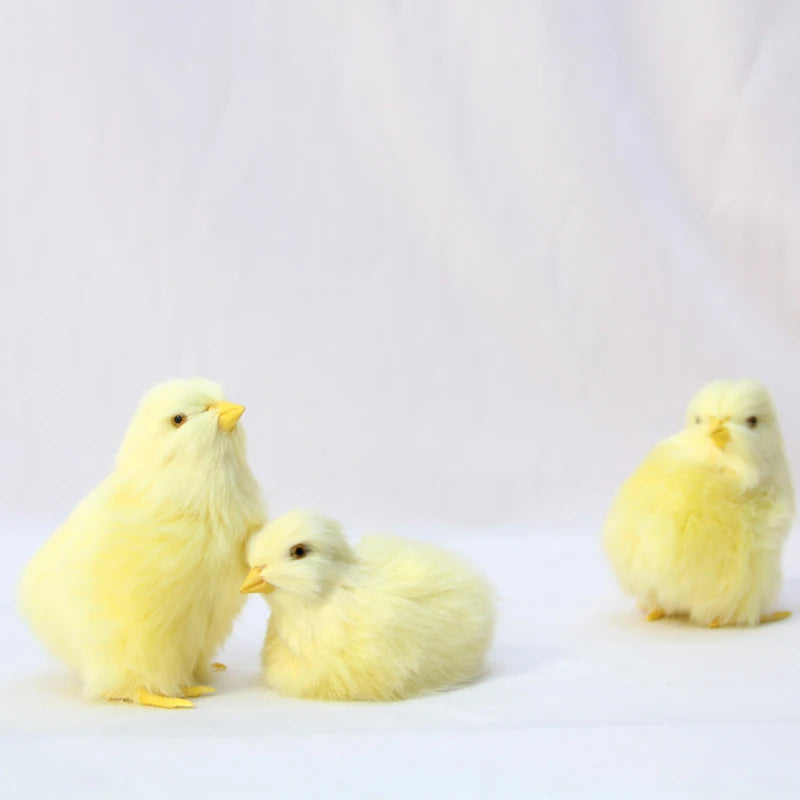 5‑Piece Simulation Baby Chick Set – Lifelike Faux Plush Easter Decorations, Cute Artificial Animal Figurines for Home, Display & Spring Decor