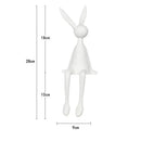 45cm Light Luxury Rabbit Sculpture – Nordic Resin Sitting Bunny Ornament for Living Room, Foyer & Tabletop Home Decor (Blue/White/Black)