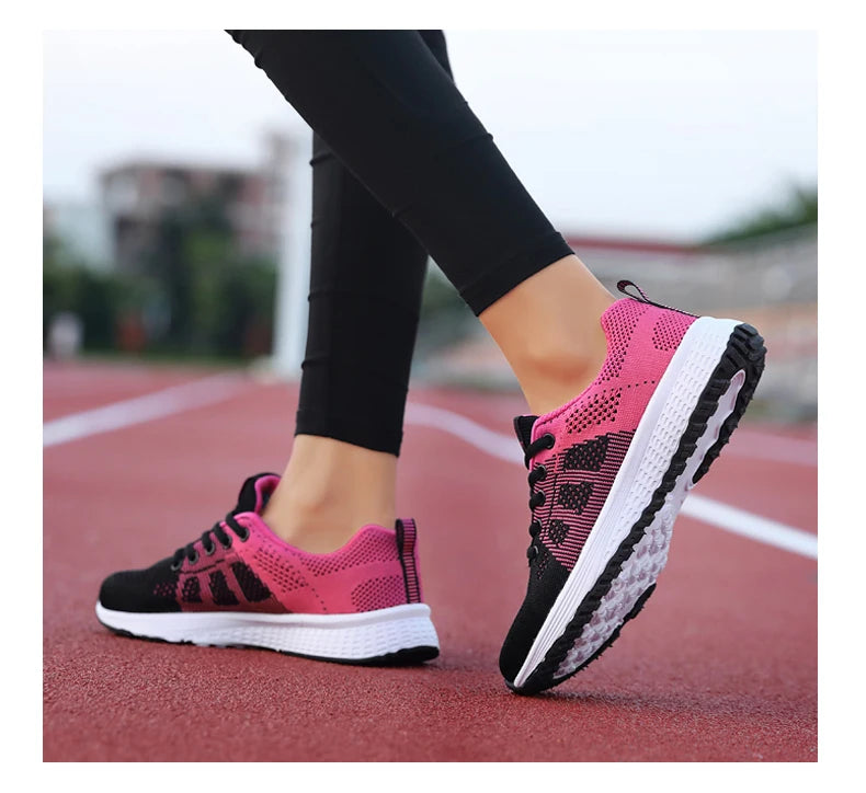 Breathable Mesh Lace-Up Sneakers