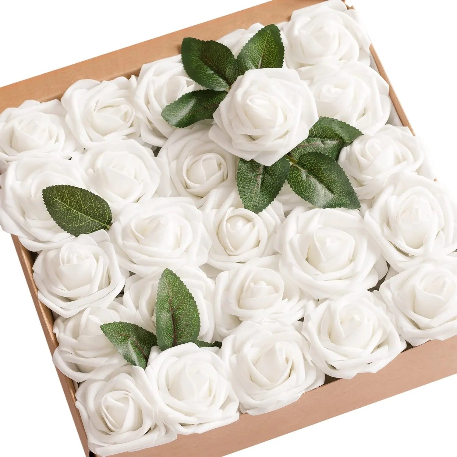 25pcs Real‑Looking Artificial Roses – Soft PE Foam Flower Heads for DIY Wedding Bouquets, Party Décor, Baby Shower & Home Arrangements