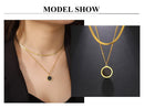 Multilayer Snake Chain Necklace for Women – Stainless Steel Round Disc Pendant (Gold & Steel)